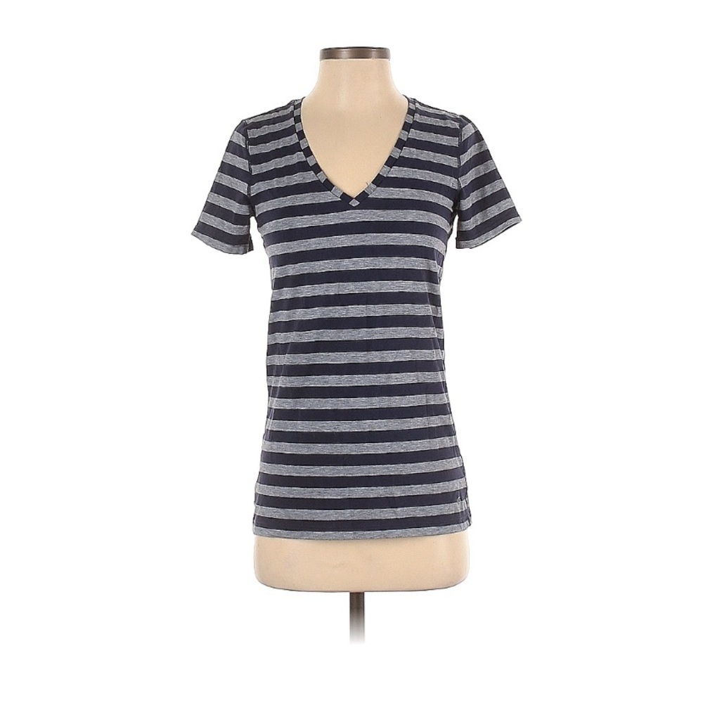 Gap short sleeve V-neck T-shirt striped blue